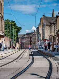 trams at foot of walk -8